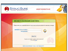 Tablet Screenshot of enrollment.strucsure.com